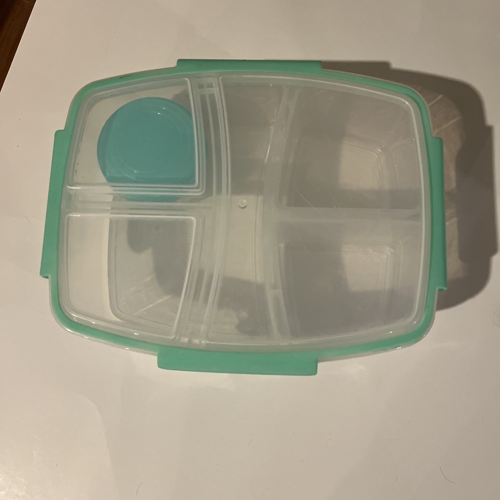 To Go Bento Box Plastic Lunch Food Storage Container With Dressing Container - Picture 7 of 8